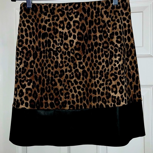 Michael Kors Cheetah Print & Faux Leather A-line Skirt —NWT - Picture 10 of 14